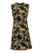 Giambattista Valli Floral Wool Dress, Women's, Size: 44, Black, Wool
