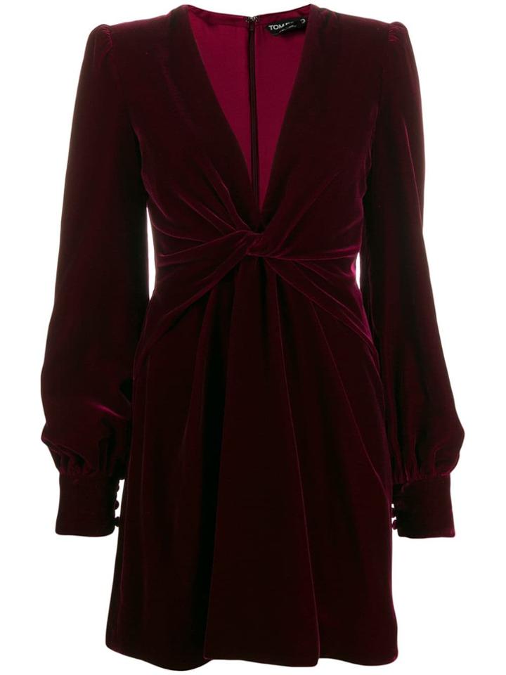 Tom Ford Plunge Mini Dress - Red
