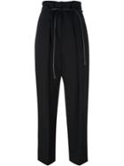 3.1 Phillip Lim Tie High Waist Trousers, Women's, Size: 00, Black, Cotton/polyester/polyurethane/wool