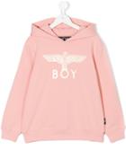 Boy London - Eagle Print Hoodie - Kids - Cotton/spandex/elastane - 11 Yrs, Pink/purple