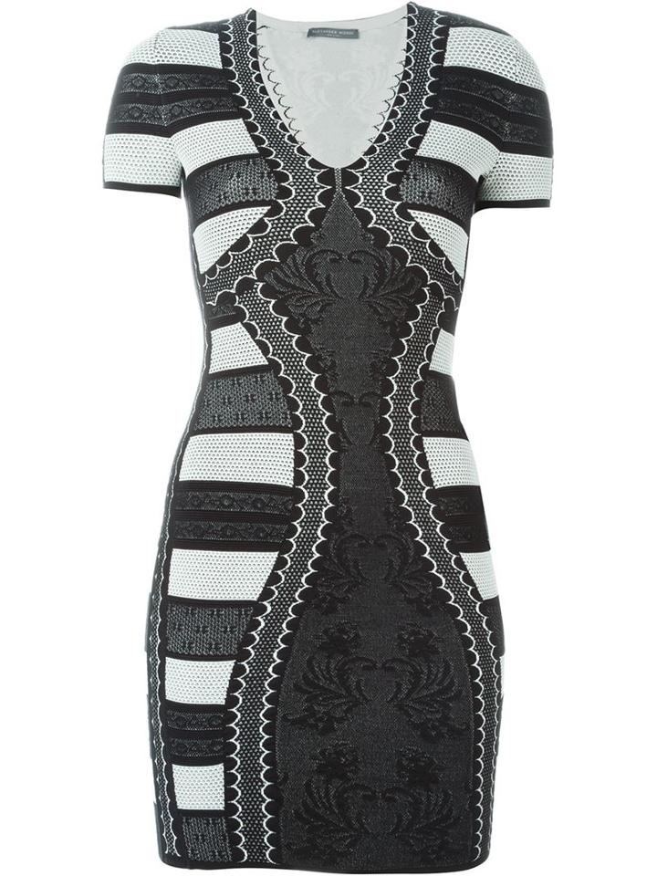 Alexander Mcqueen V-neck Pencil Mini Dress