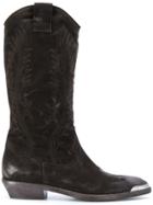 Fausto Zenga Embroidered Cowboy Boots - Brown