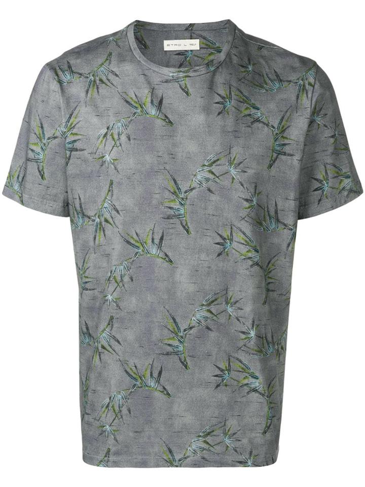 Etro Bamboo Print T-shirt - Grey
