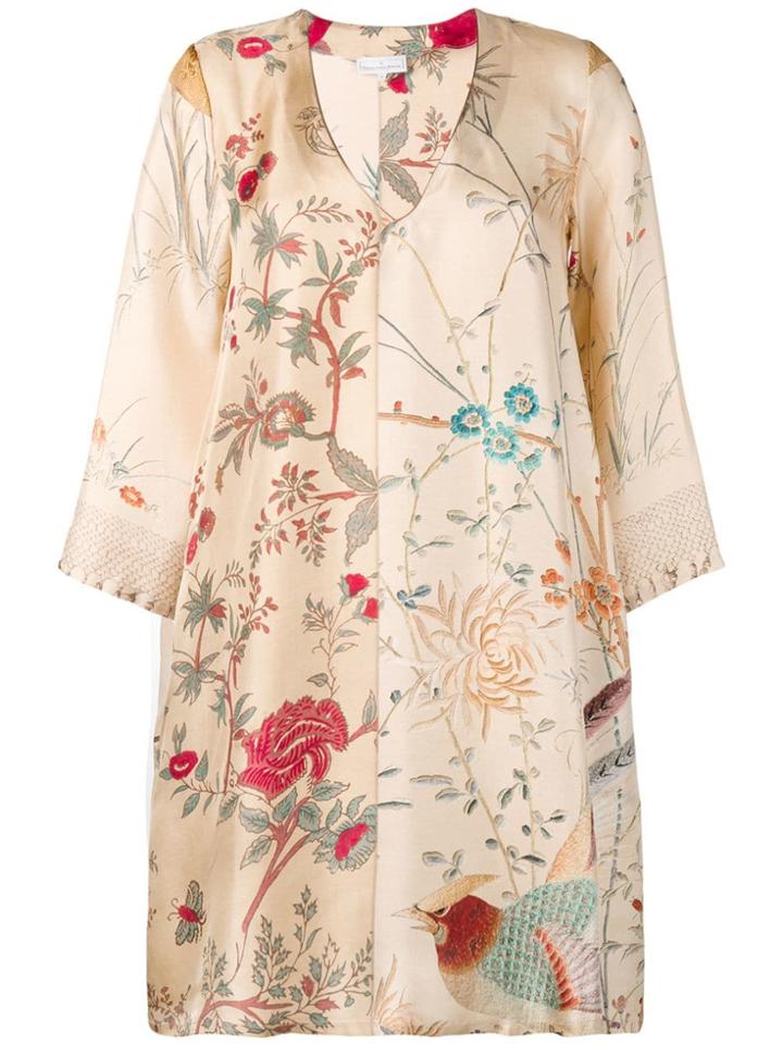 Pierre-louis Mascia Floral Scene Mini Dress - Neutrals