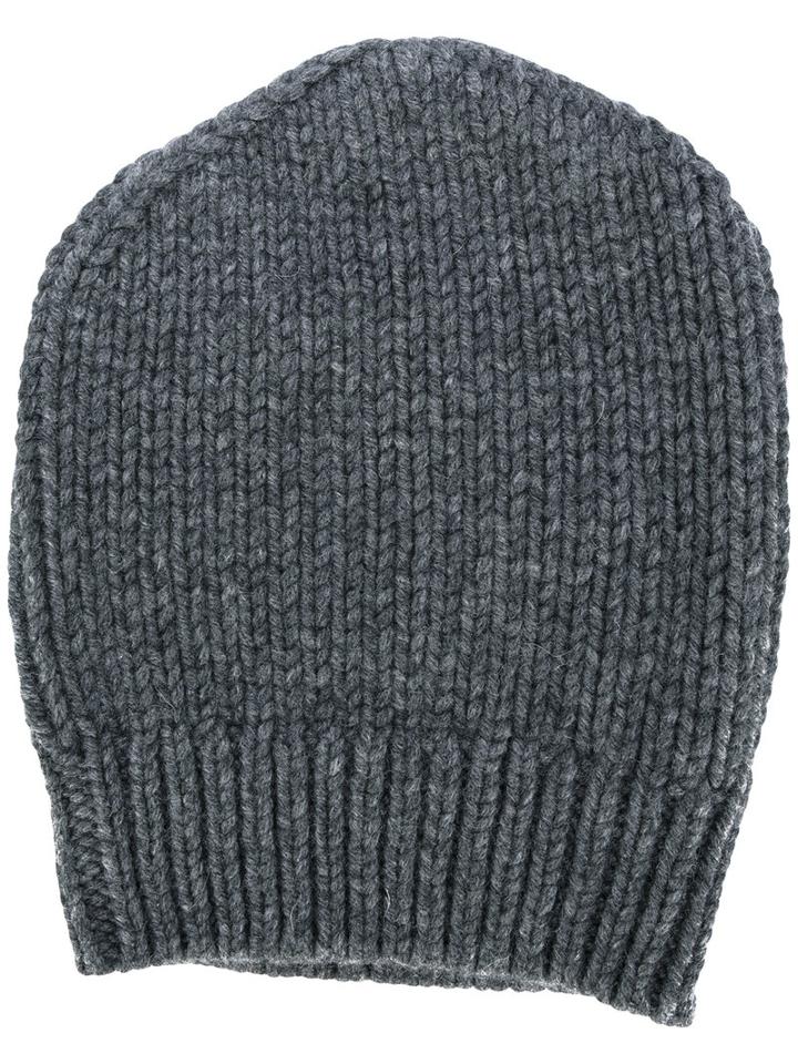 Eleventy - Knitted Beanie - Men - Cashmere - One Size, Grey, Cashmere