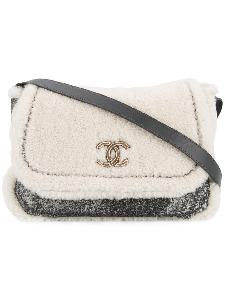 Chanel Vintage Logo Crossbody Bag - Grey