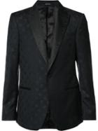Skull Jacquard Blazer, Men's, Size: 52, Black, Wool/polyester, Alexander Mcqueen