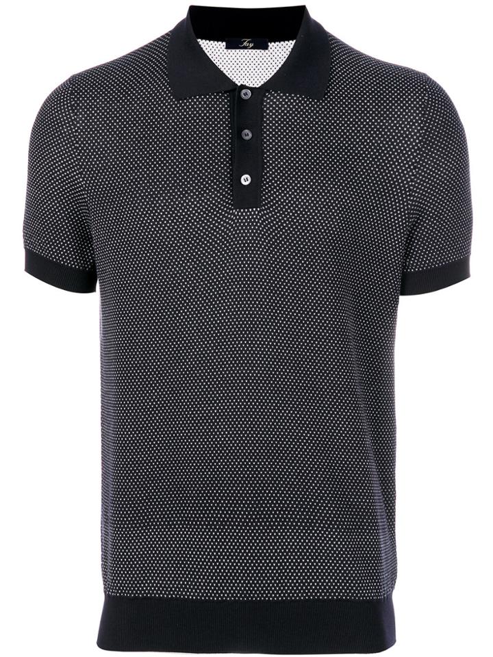 Fay Dotted Polo Shirt - Blue