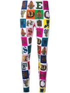 Versace All Over Logo Leggings - White