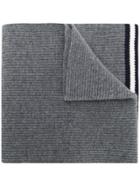Bally Ribbed Knit Scarf - Grey