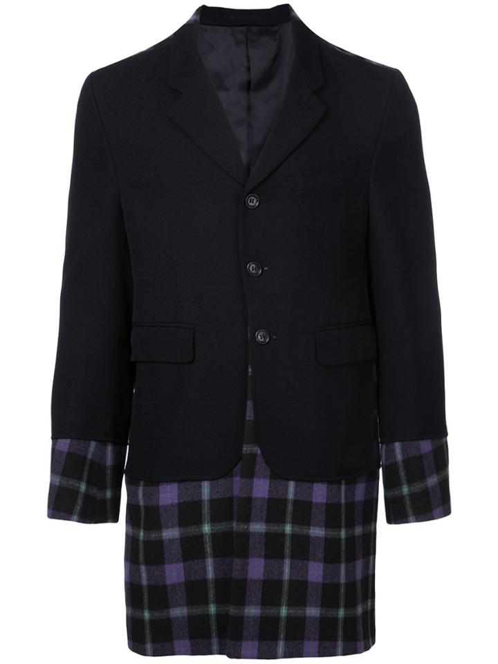 Comme Des Garçons Vintage Plaid Panel Jacket - Black