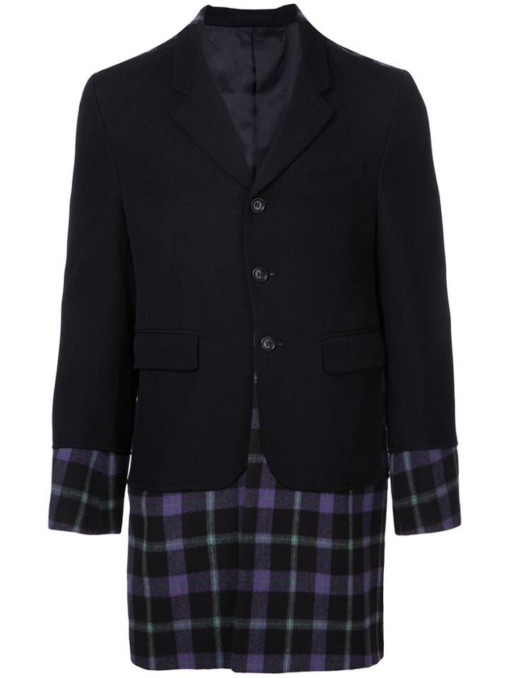 Comme Des Garçons Vintage Plaid Panel Jacket - Black