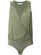 Pierre Balmain Wrap Front Bodysuit - Green