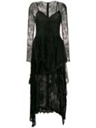 Ermanno Ermanno Tiered Lace Dress - Black
