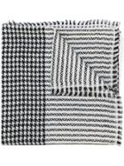 Saint Laurent Cashmere Houndstooth And Waves Scarf - Black