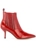 Dvf Diane Von Furstenberg Mollo Low-heel Booties - Red