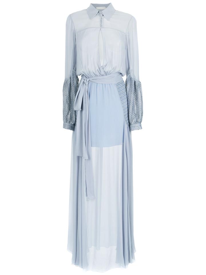 Giuliana Romanno Maxi Silk Dress - Blue