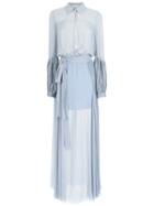 Giuliana Romanno Maxi Silk Dress - Blue