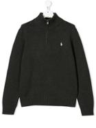 Ralph Lauren Kids Teen Zip Detail Sweater - Grey