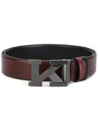 Kiton K Buckle Belt, Men's, Size: 105, Leather