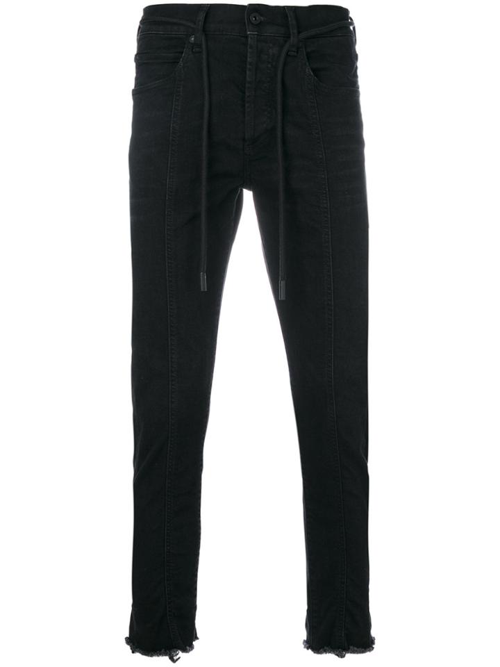 Off-white Check Skinny Jeans - Black