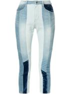 Sjyp Multi Tone Cropped Jeans - Blue