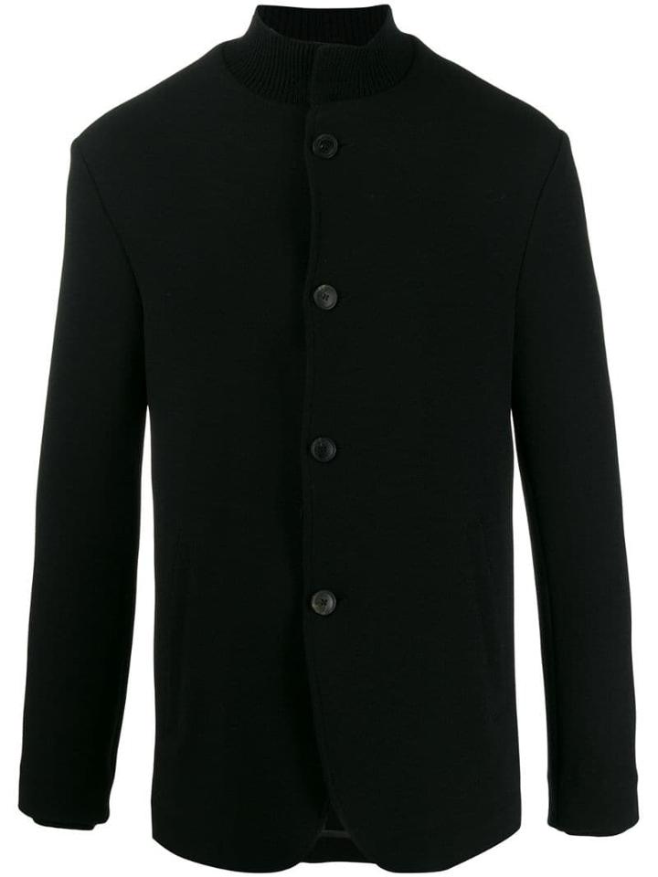 Emporio Armani Ribbed Neck Jacket - Black