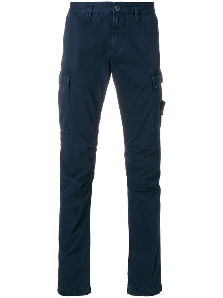 Stone Island Slim Fit Cargo Trousers - Blue