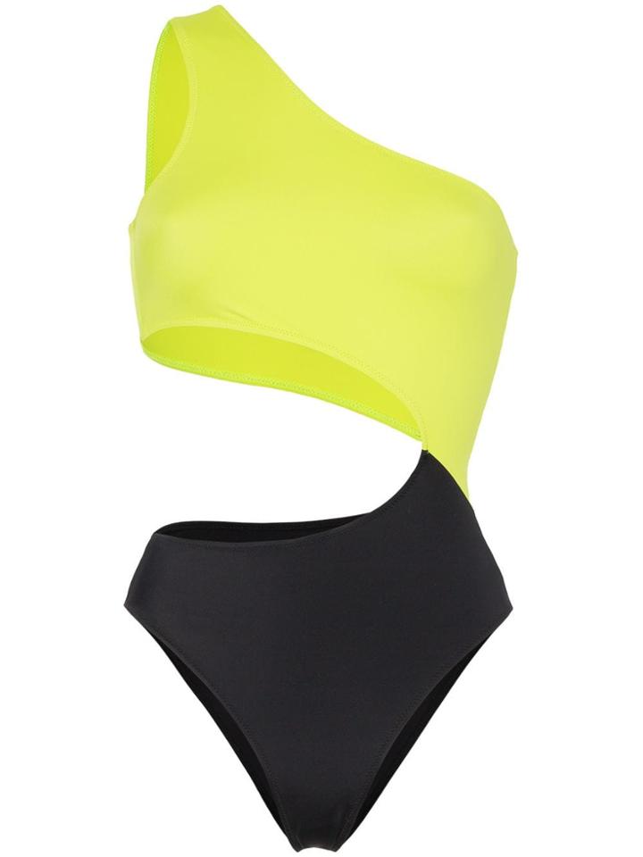 Fantabody One-shoulder Cut-out Body - Green
