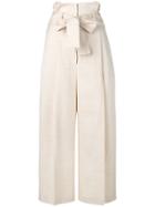 Stella Mccartney Paperbag Cropped Trousers - Neutrals