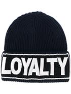 Versace Loyalty Manifesto Beanie Hat - Blue