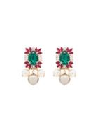 Anton Heunis Crystal Cluster Pearl-drop Earrings - Multicoloured