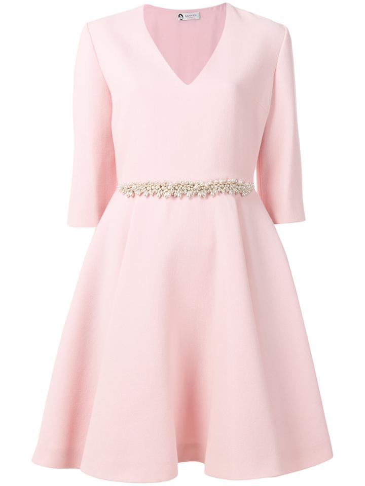 Lanvin Pearl Embellished Dress - Pink & Purple