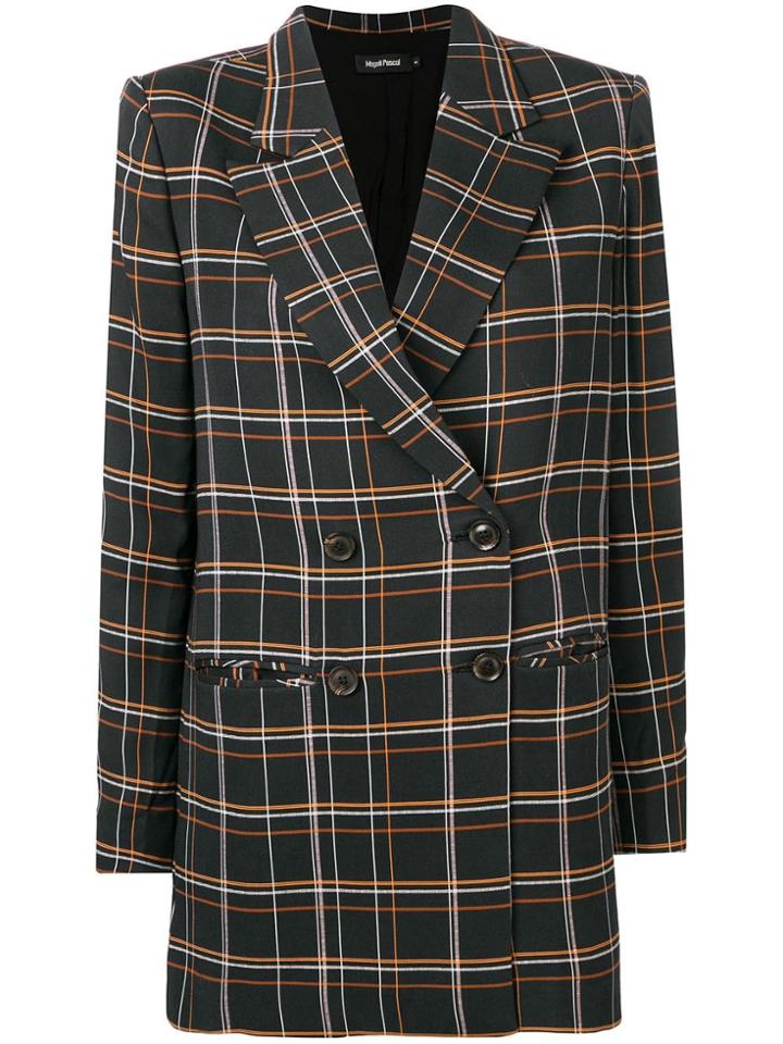Magali Pascal Alma Checked Double Breasted Blazer - Black