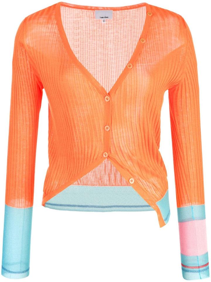 I-am-chen Panelled Button-up Cardigan - Orange