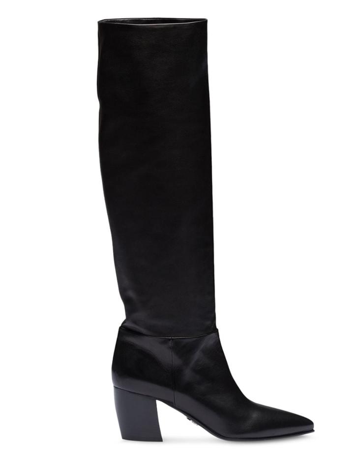 Prada Pull On 70mm Boots - Black