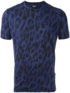 Just Cavalli Animal Print T-shirt, Men's, Size: Small, Blue, Cotton