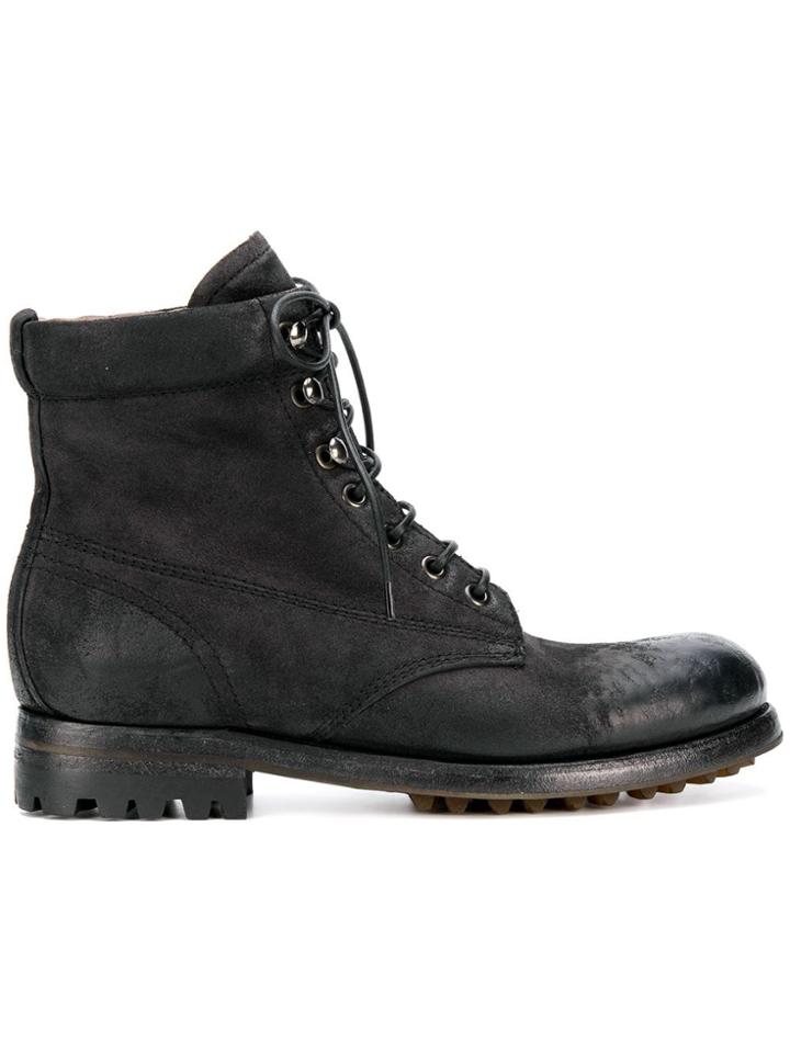 Silvano Sassetti Lace-up Work Boots - Black