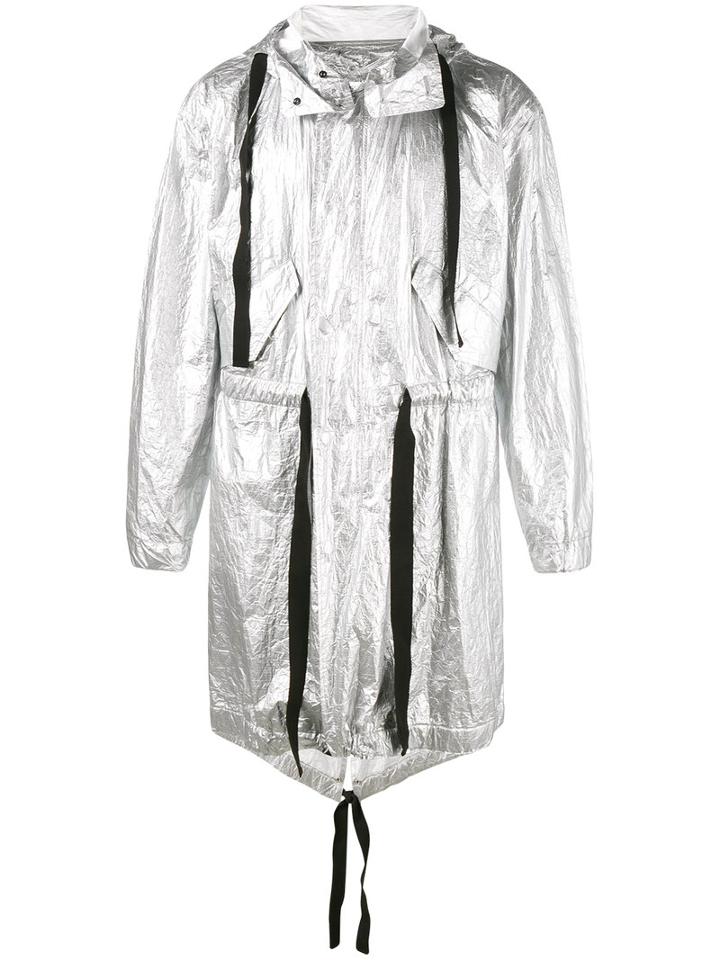 John Lawrence Sullivan Metallic (grey) Parka Jacket, Men's, Size: 38, Polyethylene