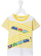 Familiar - Graphic Train Print T-shirt - Kids - Cotton - 5 Yrs, Yellow/orange