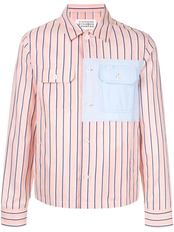 Maison Margiela Striped Patch Shirt - Pink