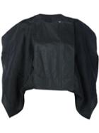 Rick Owens - Short 'debussy' Biker Jacket - Women - Silk/calf Leather/polyester - 42, Black, Silk/calf Leather/polyester
