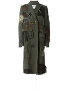 Heikki Salonen Fully Patched Long Coat, Men's, Size: Medium, Green, Viscose/wool