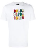 Ps By Paul Smith Hat Print T-shirt, Men's, Size: Small, White, Cotton