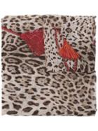 Dolce & Gabbana Bengal Cat Print Scarf, Women's, Nude/neutrals, Silk