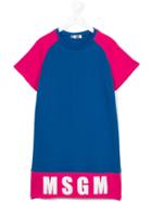 Msgm Kids - 'skate' Logo T-shirt Dress - Kids - Cotton - 14 Yrs, Blue