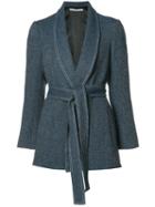 Rosetta Getty Belted Jacket, Women's, Size: 6, Blue, Cupro/cotton/linen/flax