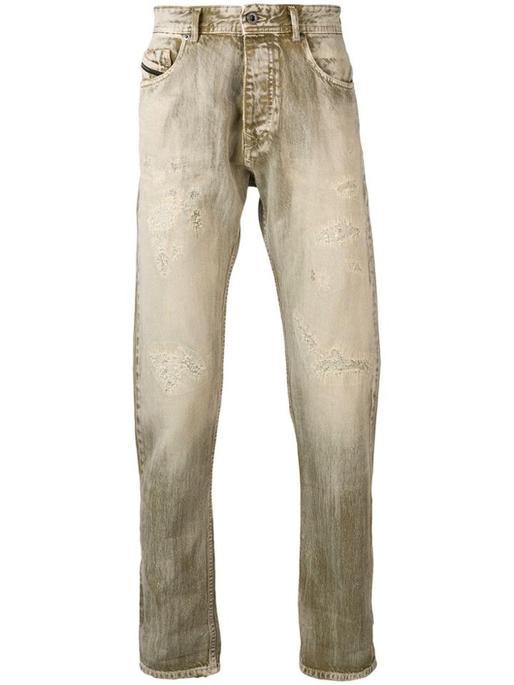 Diesel Black Gold Washed Dyed-effect Jeans - Neutrals