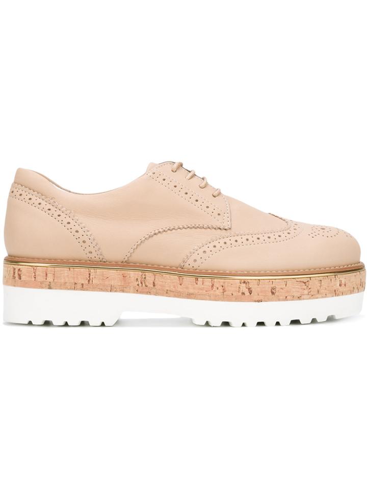Hogan Platform Brogue Shoes - Nude & Neutrals