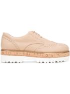 Hogan Platform Brogue Shoes - Nude & Neutrals